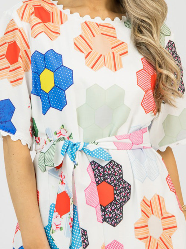 NEW🔥 Floral Print Tie Waist Dress- Tax Free