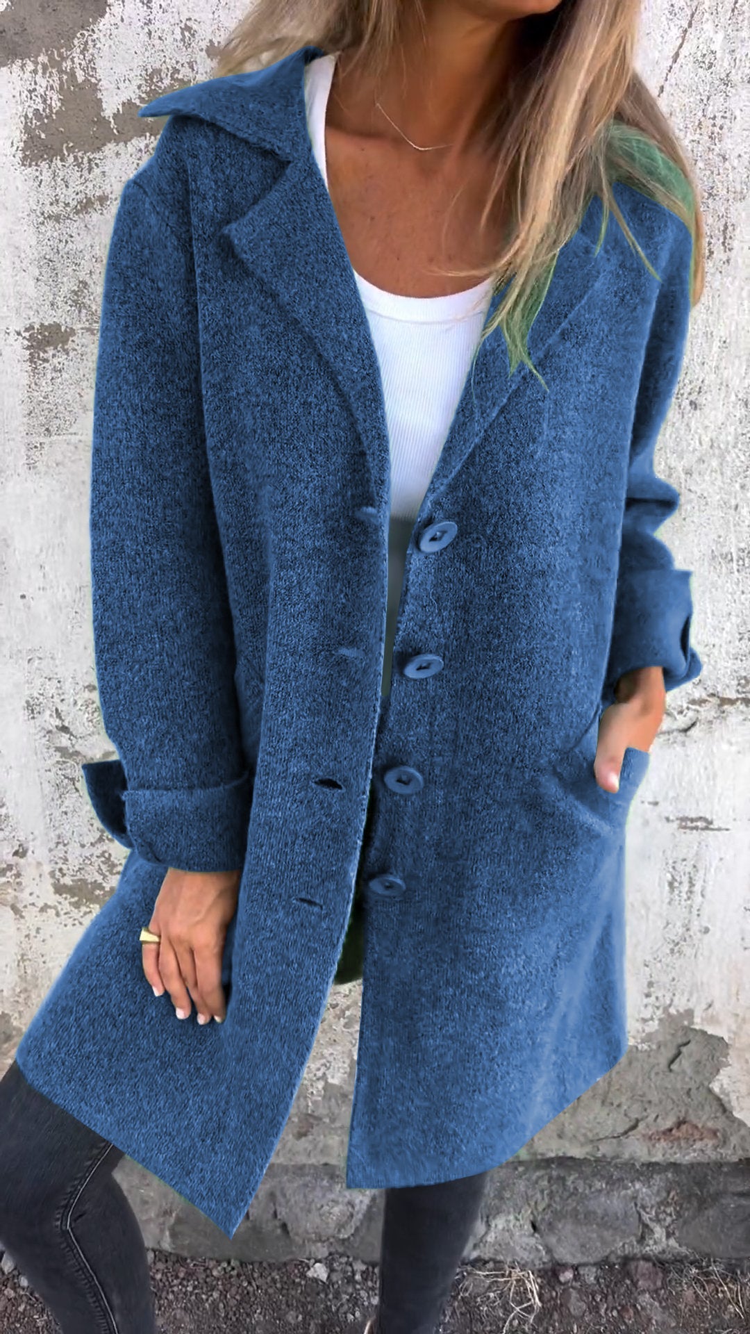 CLEARANCE SALEš„ Casual Lapel Wool Single Breasted Long Coat- 48% OFF