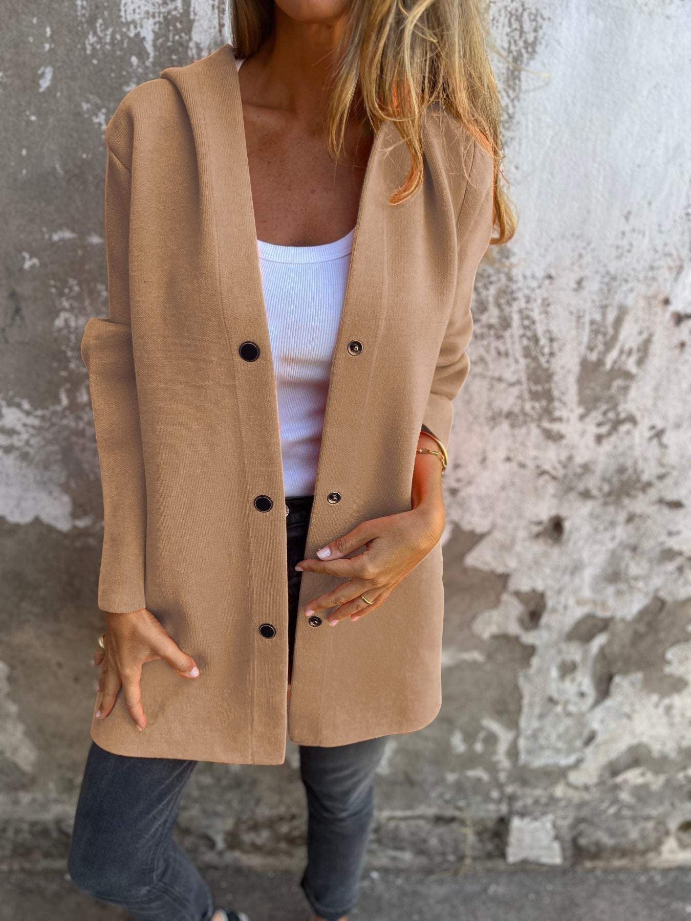 CLEARANCE SALEš„ Casual Single Breasted Hooded Jacket