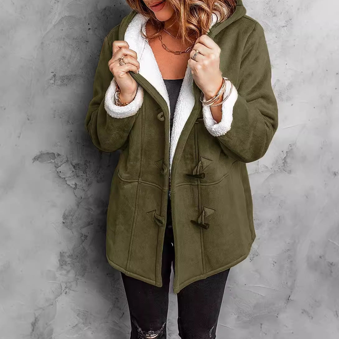 Women's Casual Wool Hooded Coat