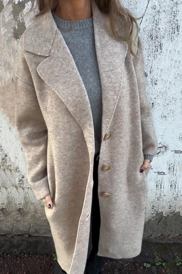 CLEARANCE SALEš„Solid Color Lapel Long Sleeve Loose Casual Jacket- 48% OFF
