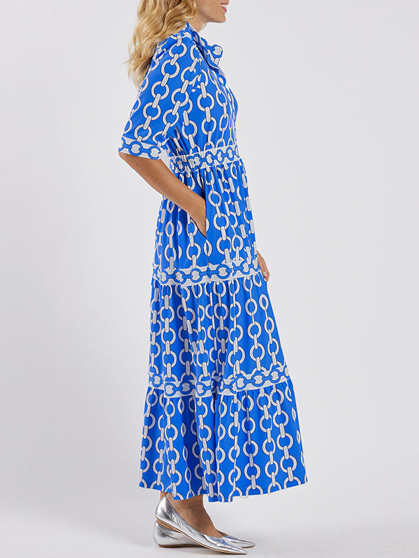 NEW🔥 Lapel Printed Dress- Tax Free