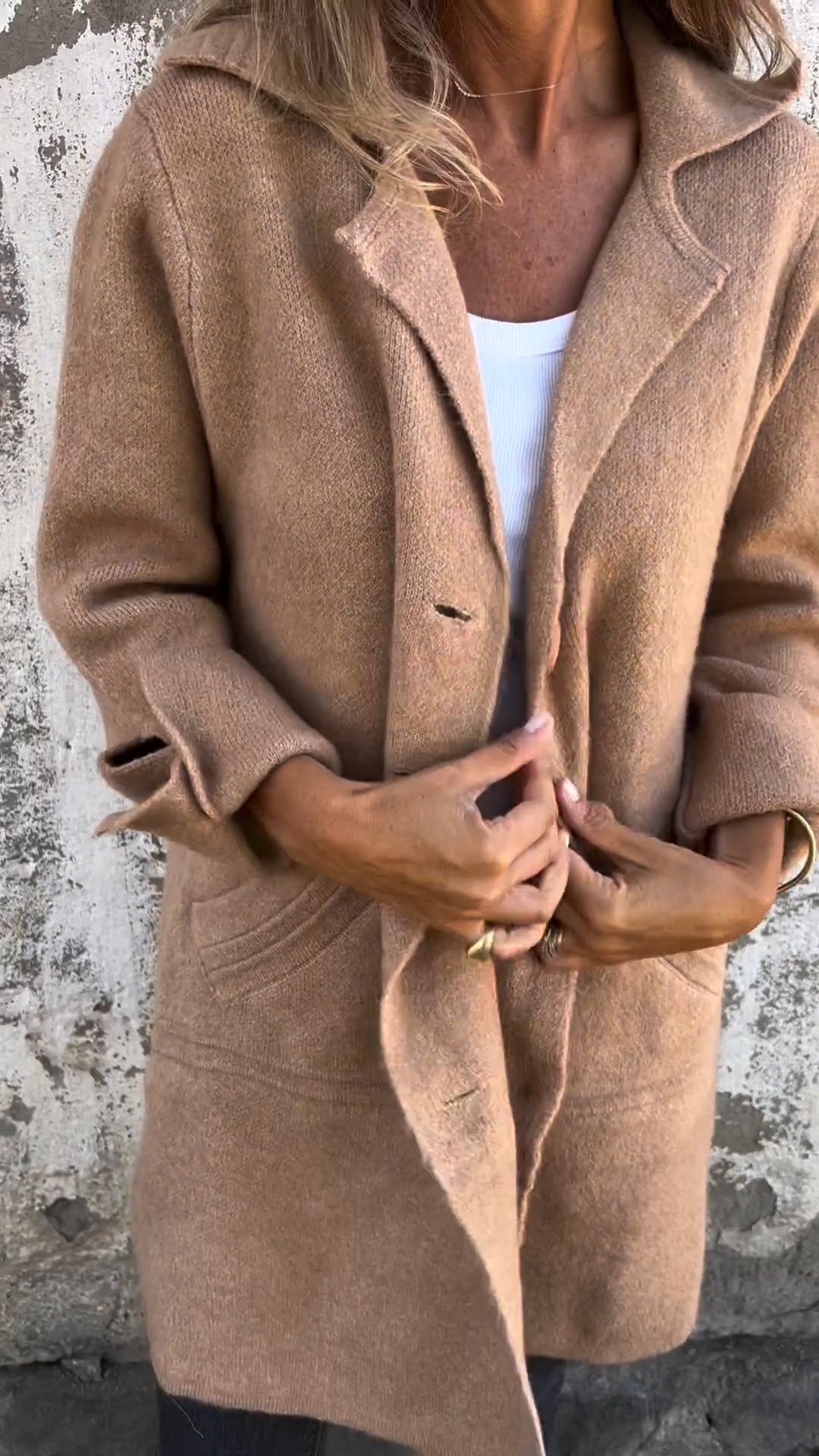 CLEARANCE SALEš„ Casual Lapel Wool Single Breasted Long Coat- 48% OFF