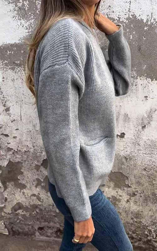 CLEARANCE SALEš„ Round Neck Zipper Knitted Jacket