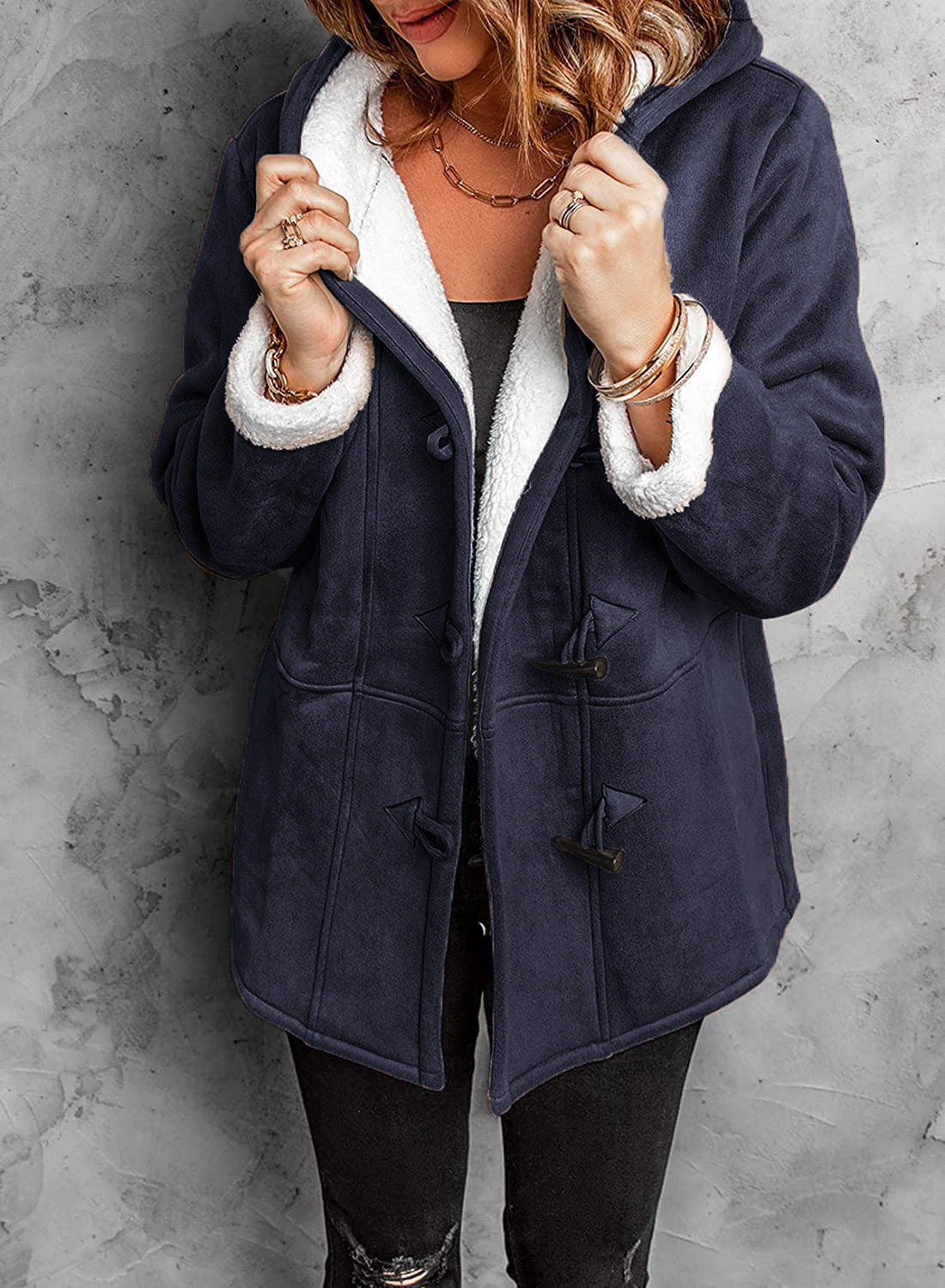 Women's Casual Wool Hooded Coat