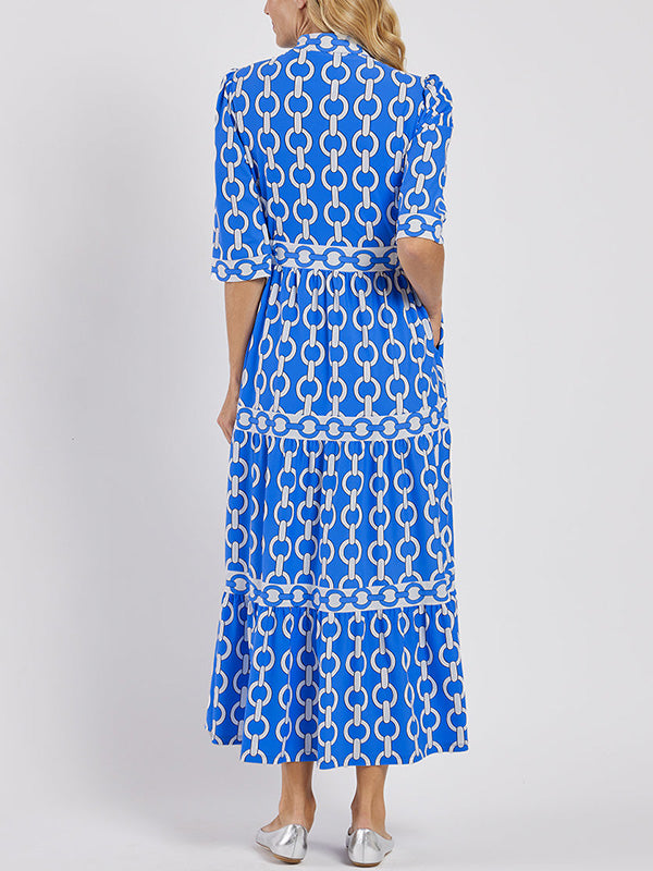 NEW🔥 Lapel Printed Dress- Tax Free