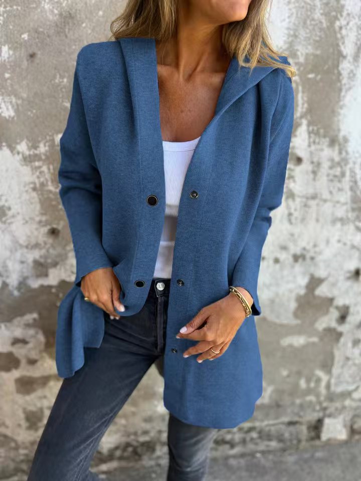 CLEARANCE SALEš„ Casual Single Breasted Hooded Jacket