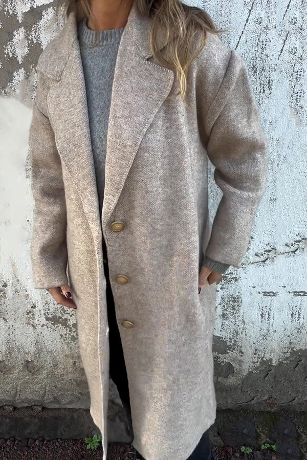 CLEARANCE SALEš„Solid Color Lapel Long Sleeve Loose Casual Jacket- 48% OFF
