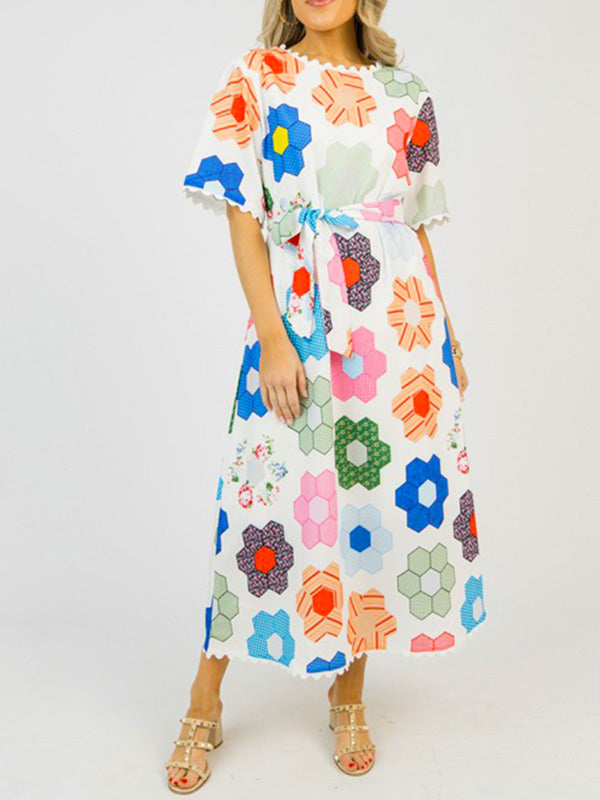 NEW🔥 Floral Print Tie Waist Dress- Tax Free