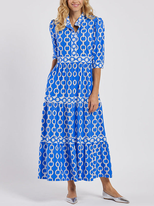 NEW🔥 Lapel Printed Dress- Tax Free