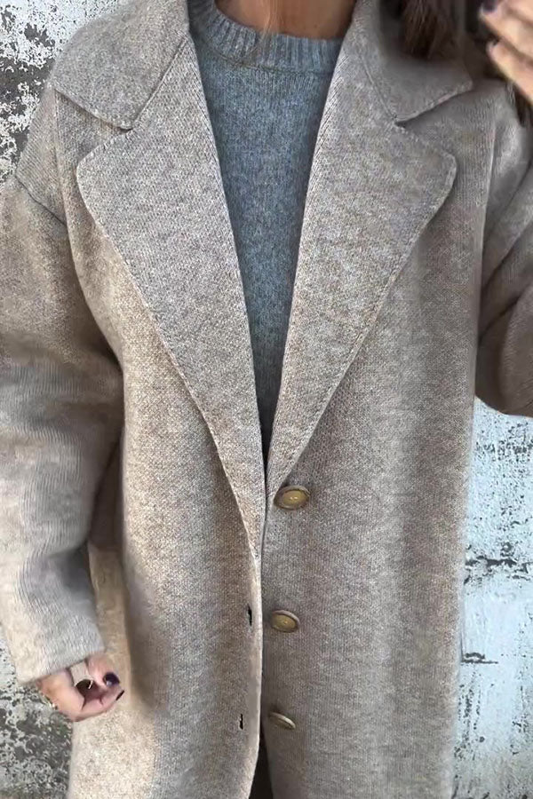 CLEARANCE SALEš„Solid Color Lapel Long Sleeve Loose Casual Jacket- 48% OFF