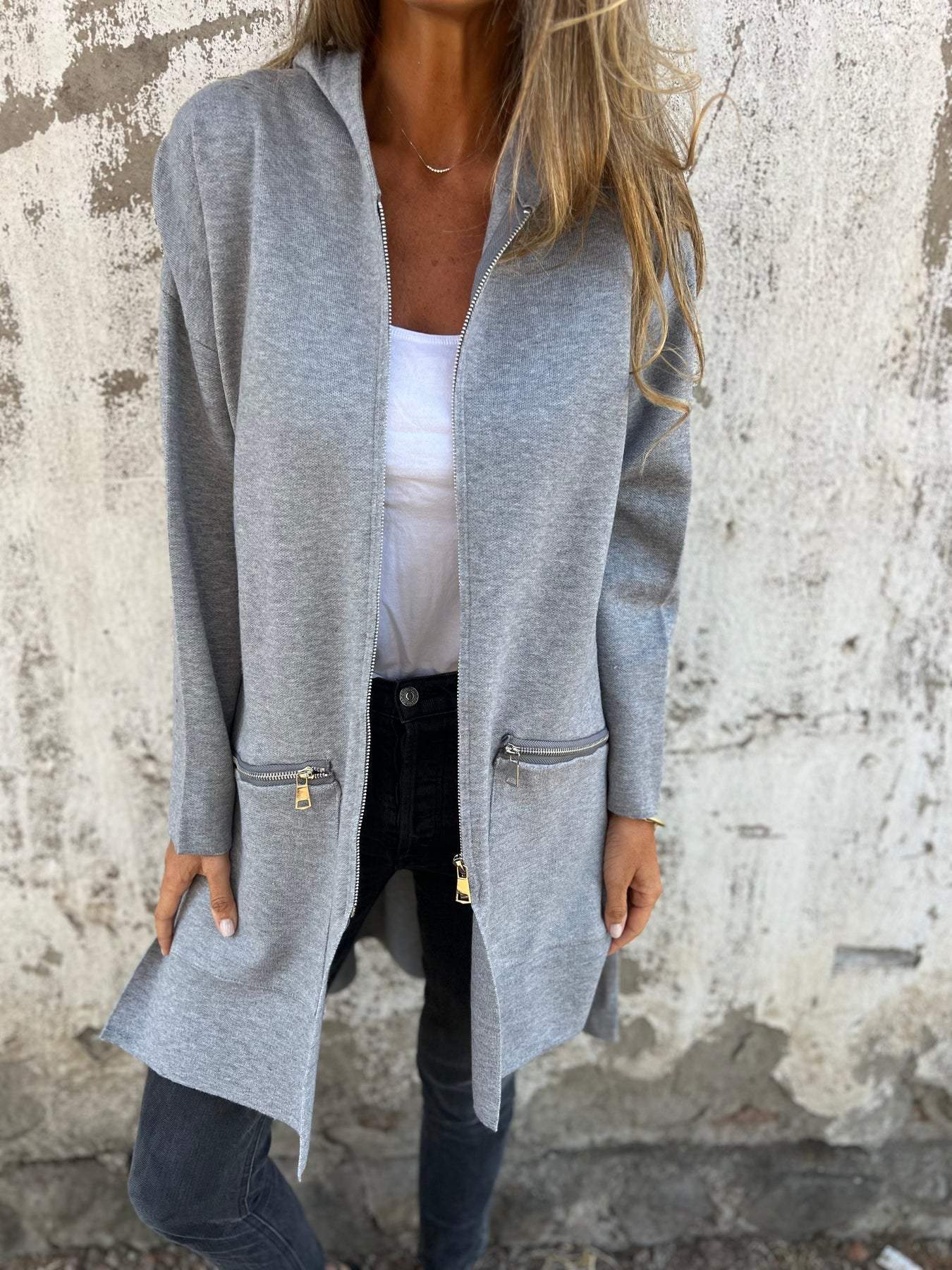 CLEARANCE SALEš„ Zipper Long Sleeve Hooded Jacket