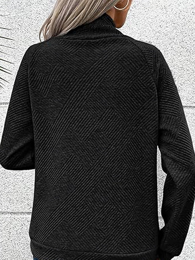 🎄Christmas Clearance🔥Women's High Neck Special Button Designer Sweatshirt