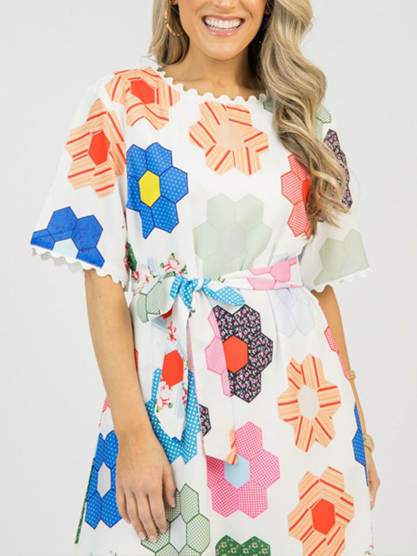 NEW🔥 Floral Print Tie Waist Dress- Tax Free