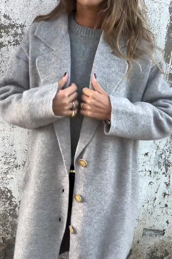 CLEARANCE SALEš„Solid Color Lapel Long Sleeve Loose Casual Jacket- 48% OFF