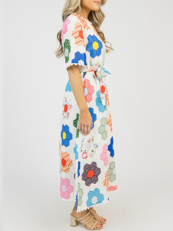 NEW🔥 Floral Print Tie Waist Dress- Tax Free