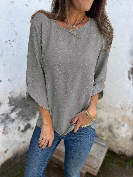 CLEARANCE SALE🔥 Round Neck Embroidered Large Cuffs Casual Shirt