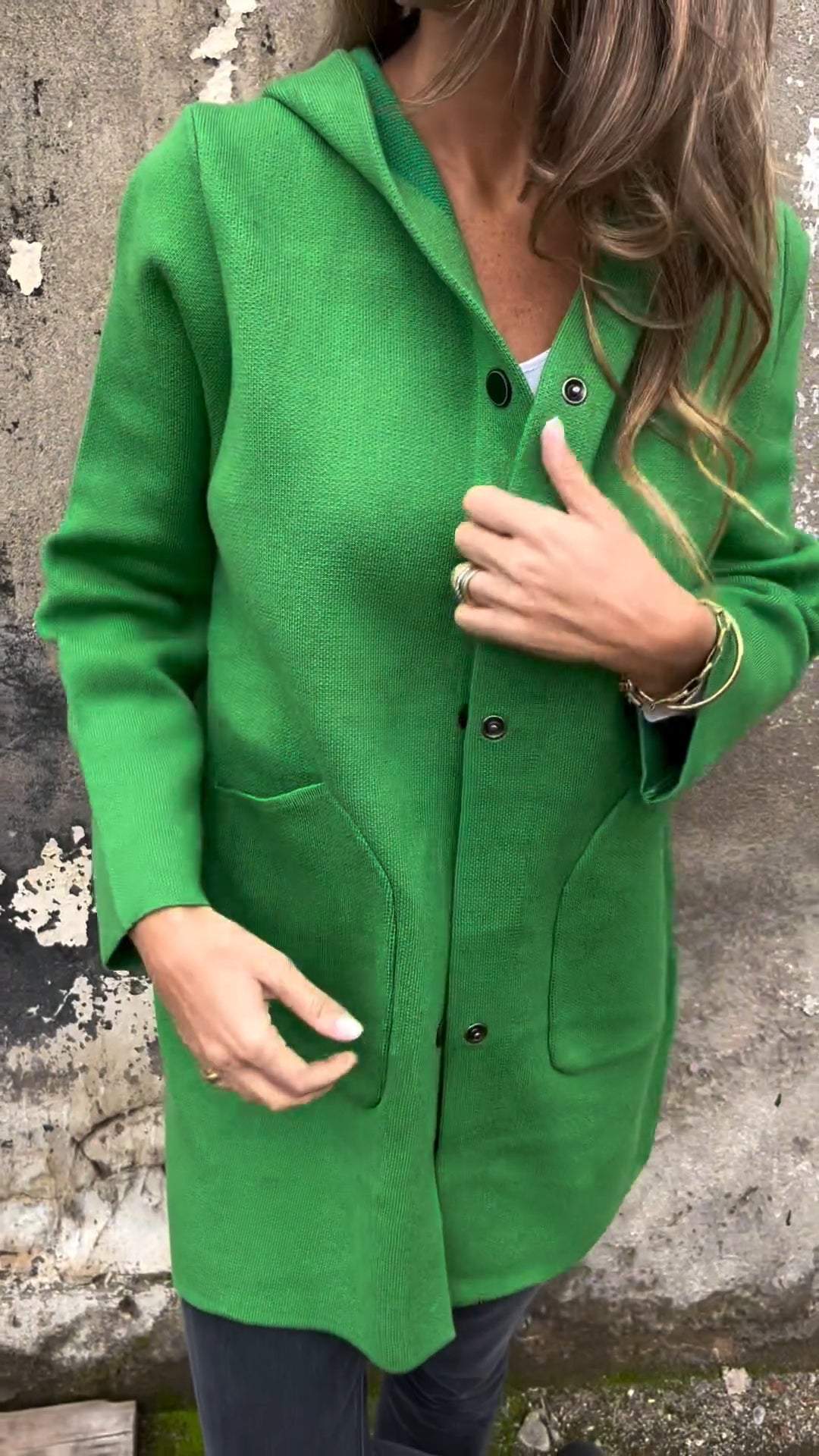 CLEARANCE SALE🔥Women's Hooded Long-sleeved Side Button Design Casual Jacket