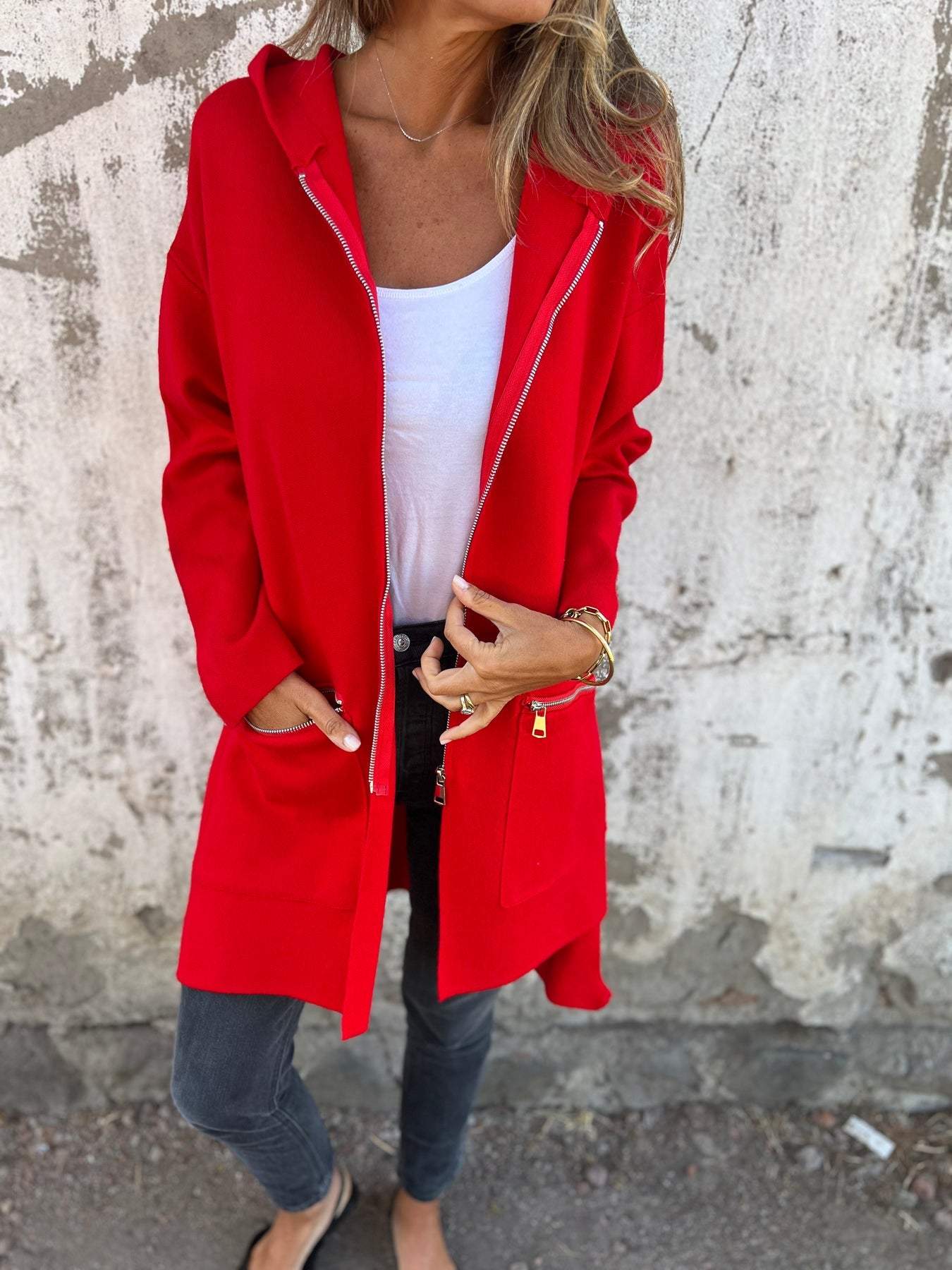 CLEARANCE SALE🔥 Zipper Long Sleeve Hooded Jacket