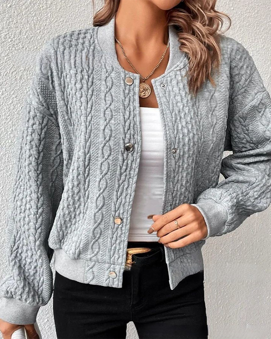 Women's Comfortable Knitted Jacket Cardigan with Elegant Buttons