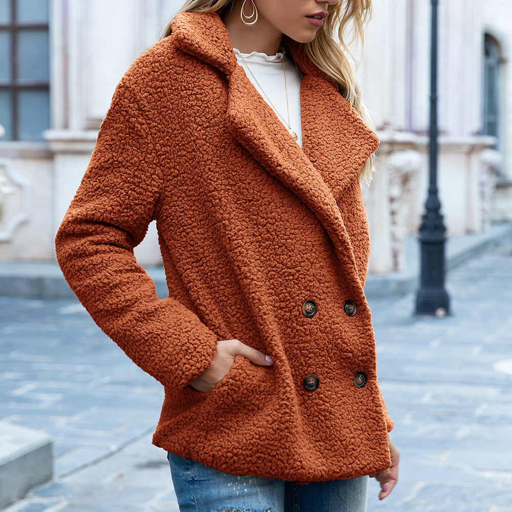 CLEARANCE SALE🔥Loose Lapel Winter Button Jacket Cardigant Fluffy Coat - 51% OFF